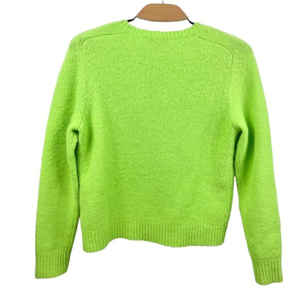 Polo by Ralph Lauren Neon Green Scottish Shetland Wool Crewneck Sweater Size L - Picture 3 of 7